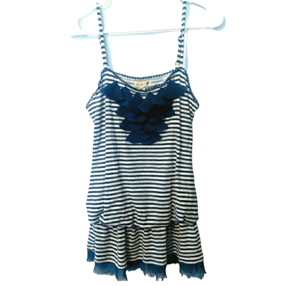 🌞 3/$15 Mine Buckle Striped Embellished Tank Medium